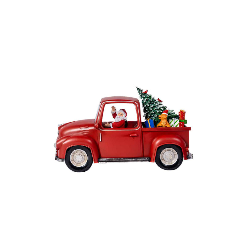 Santa in Open Jeep - Musical Snow Lamp