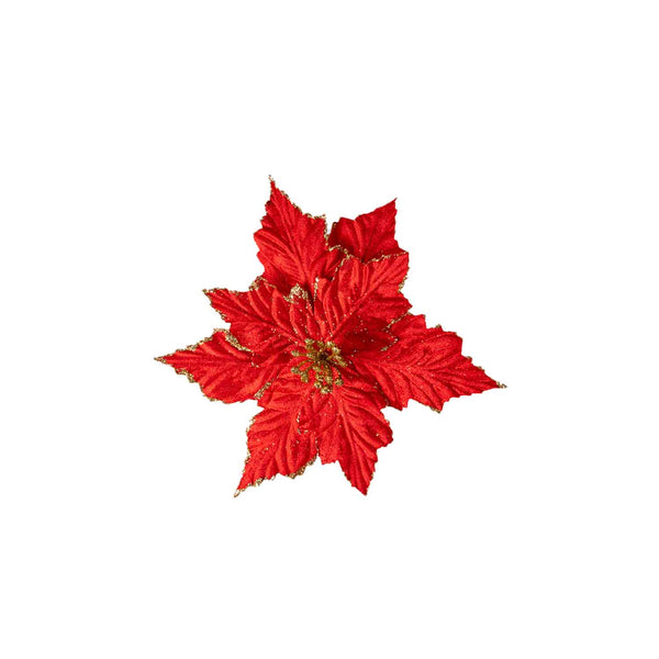Red Glitter Poinsettia - 25cm