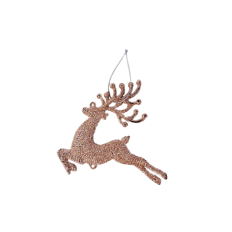 Set of 2 Glitter Reindeer Ornament