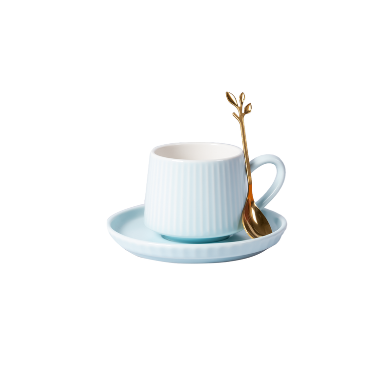 Ceramic Coffee Mug with  Lid & Spoon