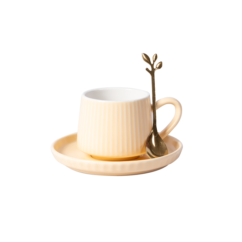Ceramic Coffee Mug with  Lid & Spoon