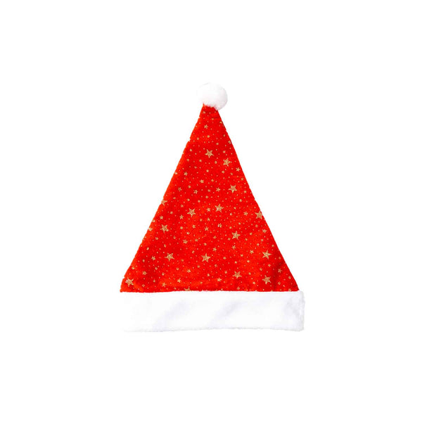 Red Christmas Hat with Gold Stars