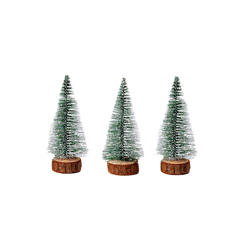 Set of 3 Mini Bottle Brush Trees - 10cm