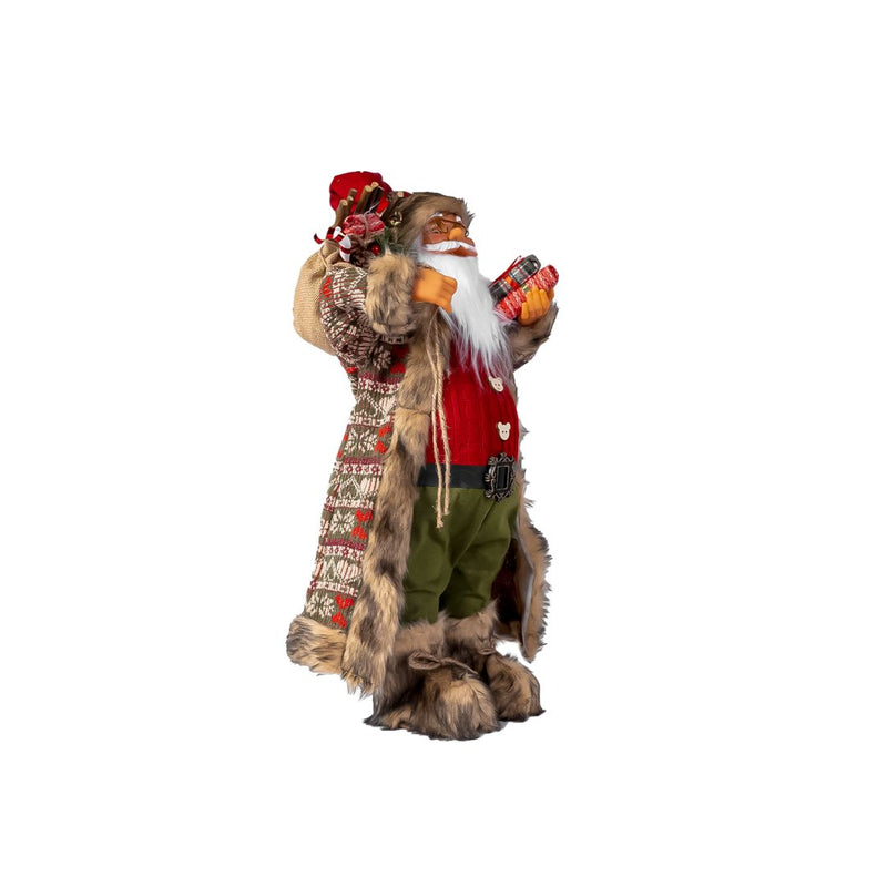 Red & Green Santa With Gift Boxes - 90cm
