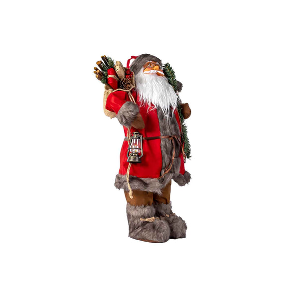 Red and Grey Sweater Santa With Woods- 60 cm