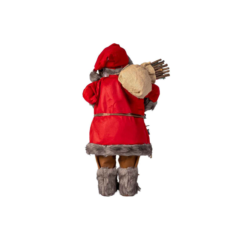 Red and Grey Sweater Santa With Woods- 60 cm