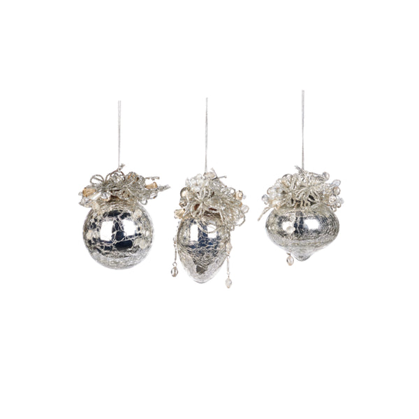 Silver Glass Baubles