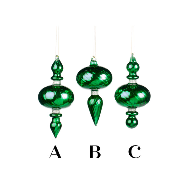 Emerald Glass Ornamnets