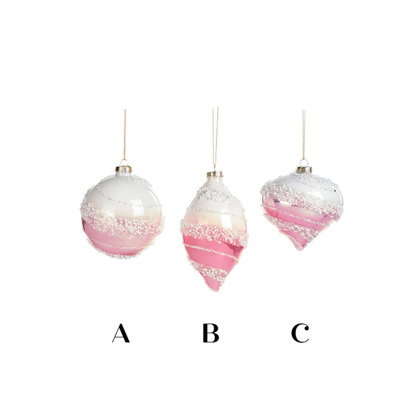 Pink Swirl Glass Bauble