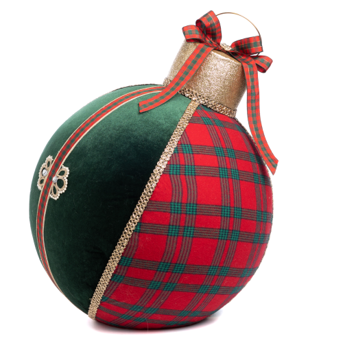 Red & Green Fabric Bauble