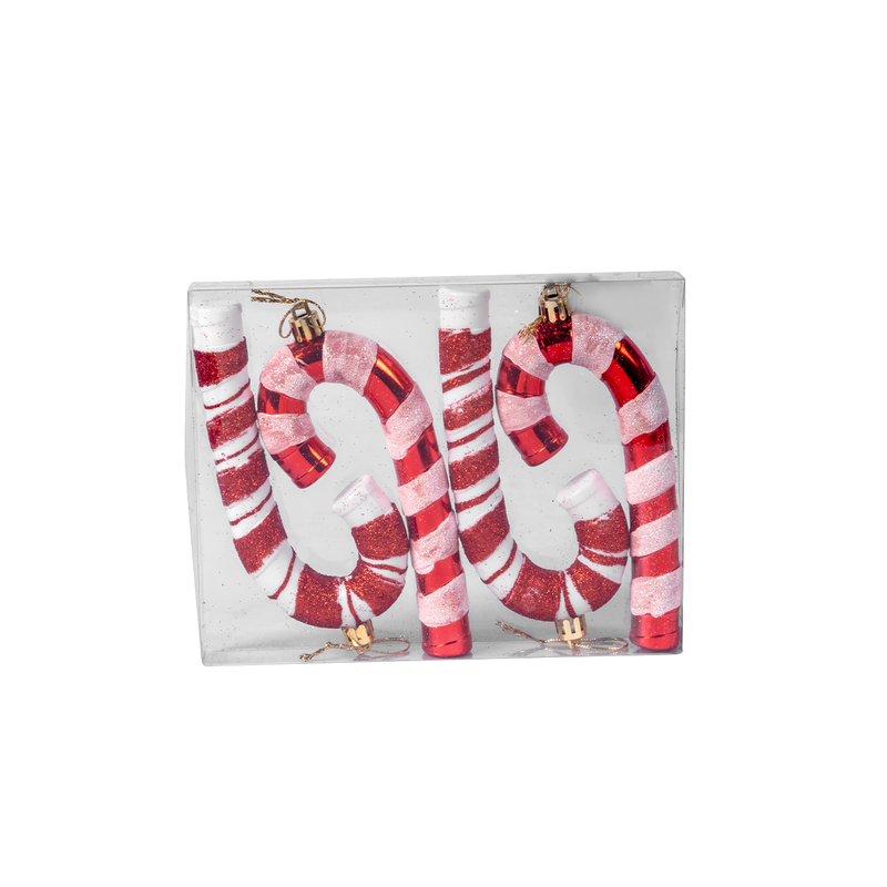 Set of 4 Candy-cane Hanging