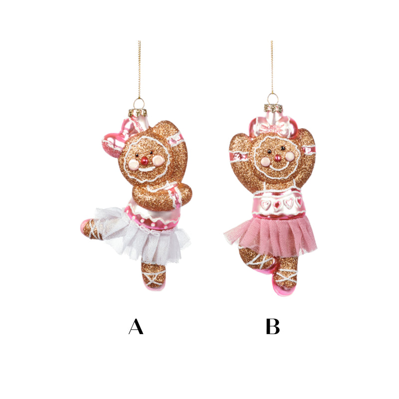 Pink Gingerbread Ballerina Hanging