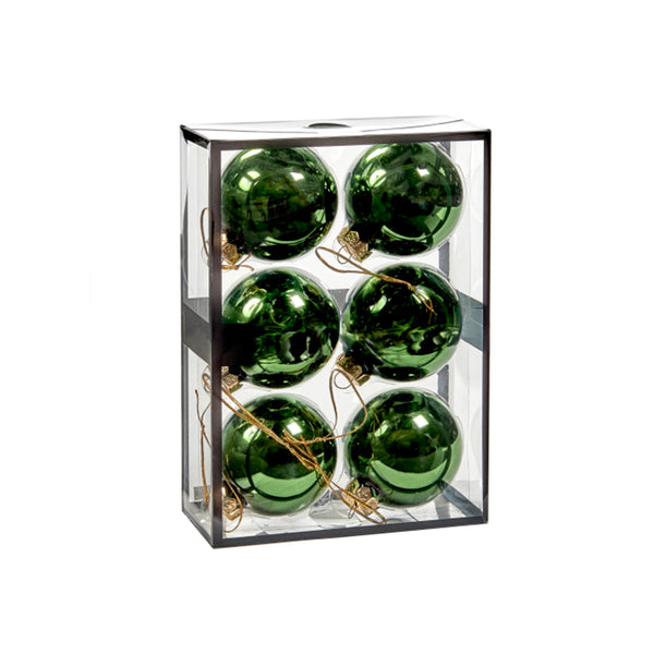 S/6 Emerald Green Baubles