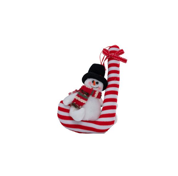Soft Toy Candy Cane Fancy Christmas Hanging Ornament