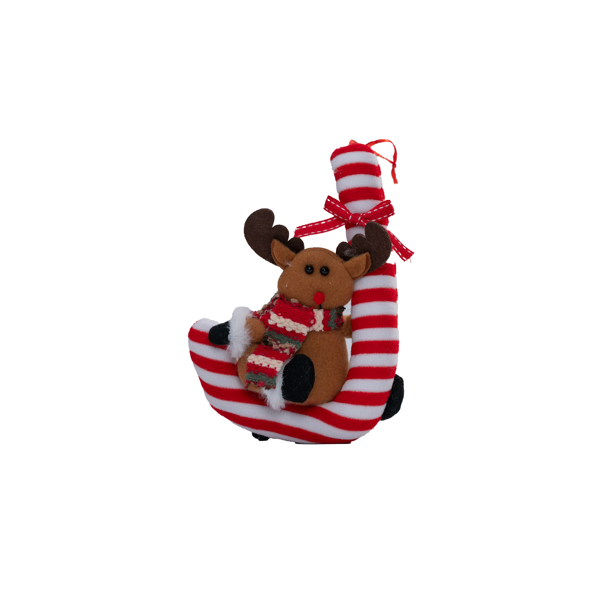 Soft Toy Candy Cane Fancy Christmas Hanging Ornament