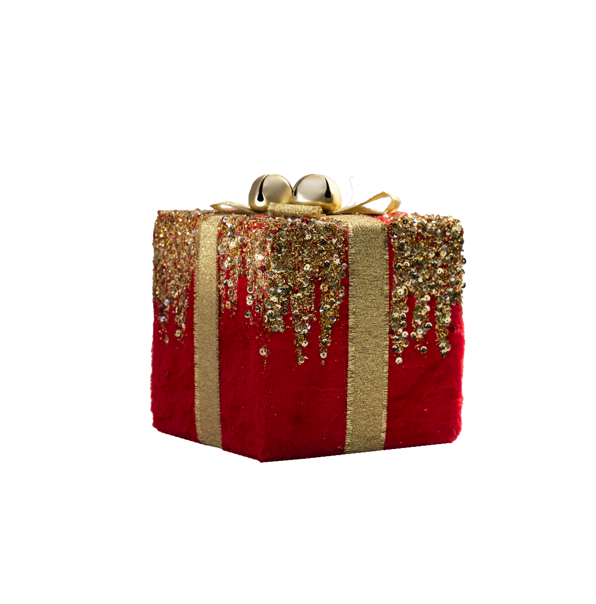 Fancy Fur Red Christmas Gift Table Top