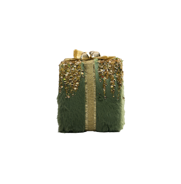 Fancy Fur Green Christmas Gift Table Top