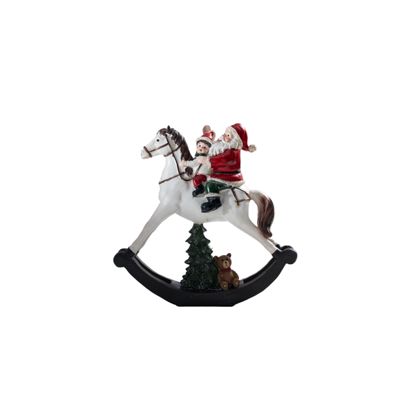 Decorative Christmas Table Top - Santa on a White Horse