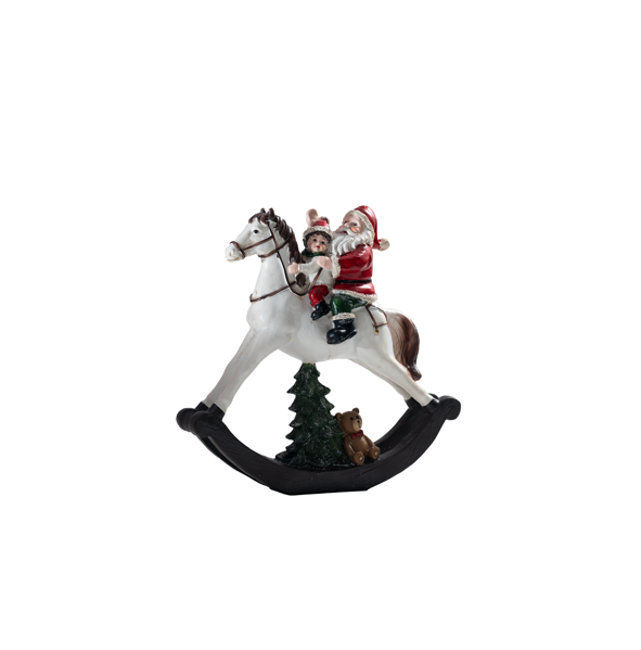 Decorative Christmas Table Top - Santa on a White Horse