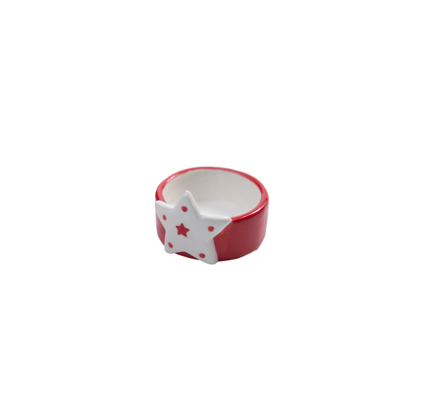 Single Cute Christmas White Candle Holder