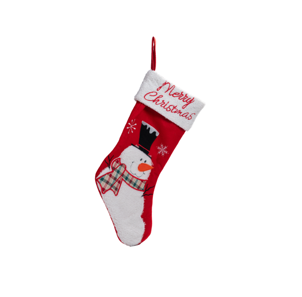Merry Christmas Snowman Stocking - 48 cm