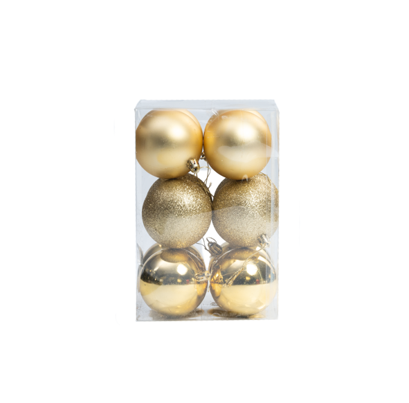 Set of 6 Festive Baubles 7cm