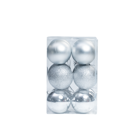 Set of 6 Festive Baubles 7cm