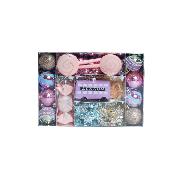 Set of 58 Candy-Themed Christmas Ornaments