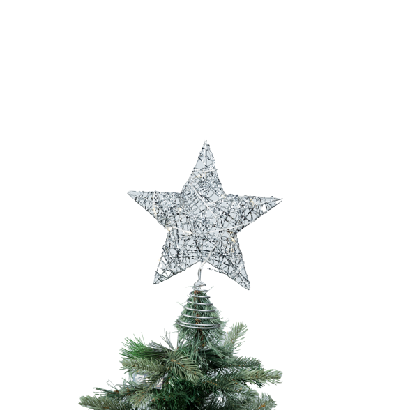 Lit Glitter Star Christmas Tree Tops