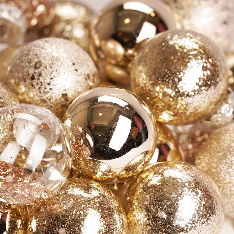 Set of 30 Decorative Christmas baubles- 6cm (Champagne)