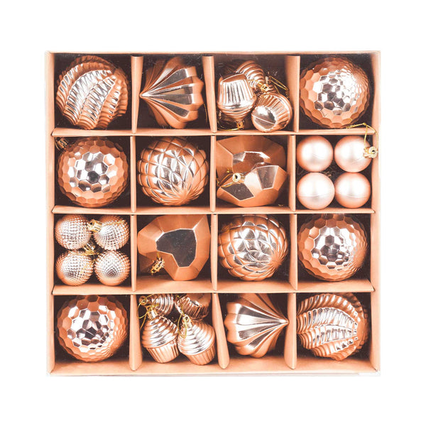 Set of 40 Mixed Champagne Gold Decorative Baubles