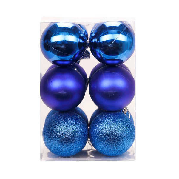 Set of 12 Classic Christmas Baubles - 6cm