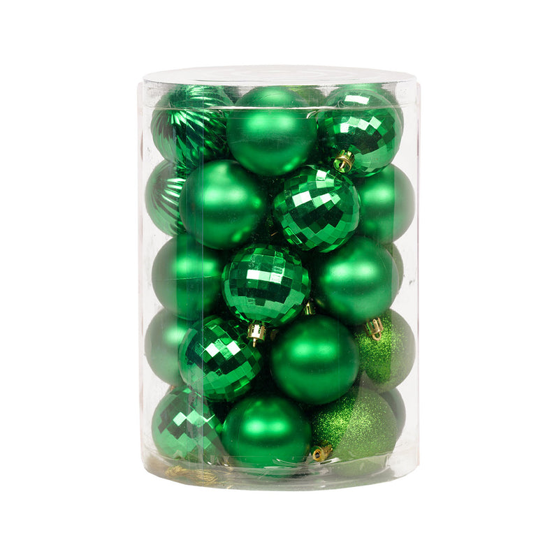 Set of 34 Premium Baubles - 6cm (Green)