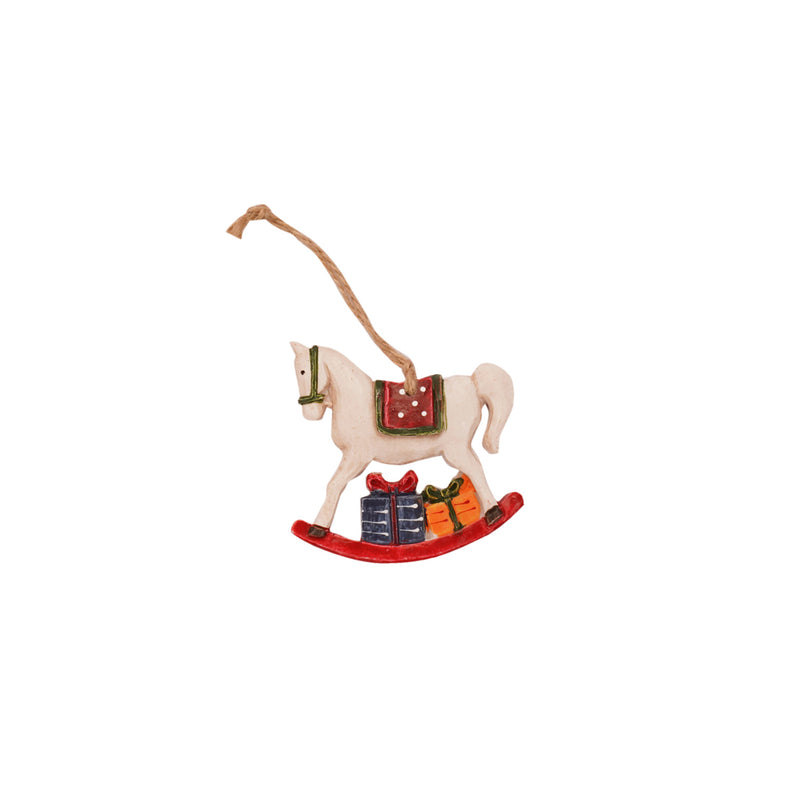 Christmas Tree Ceramic Ornament - Rocking Horse