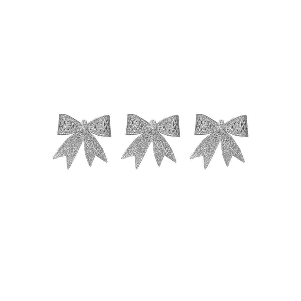Set of 3 Glitter Bow Ornaments