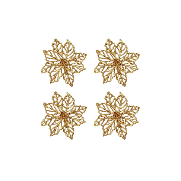 Set of 4 Sparkling Snowflake Ornaments