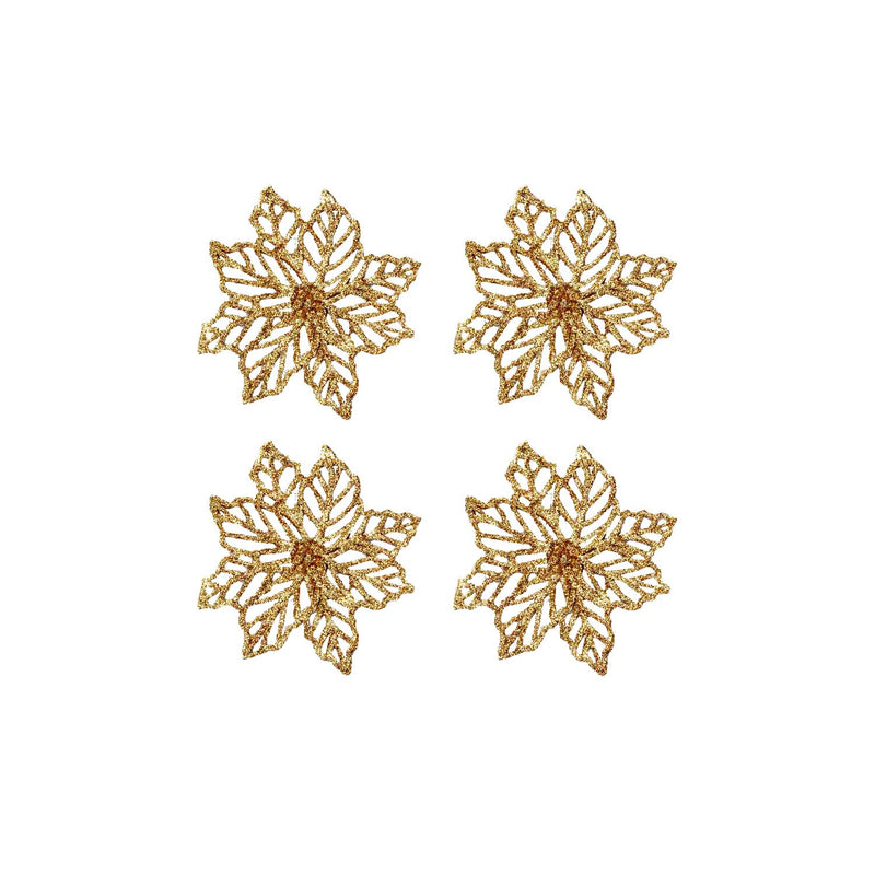 Set of 4 Sparkling Snowflake Ornaments