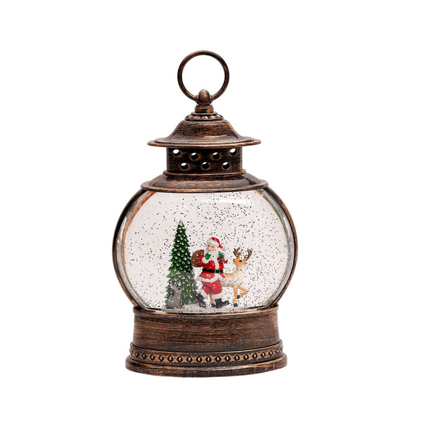 Musical Christmas Snow Globe Lantern - Santa