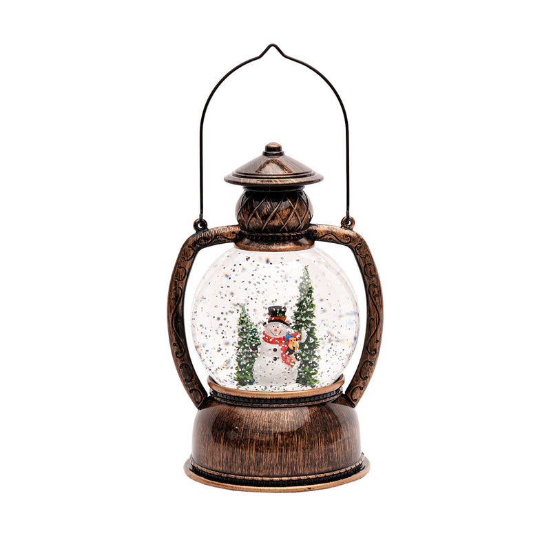 Vintage Snow Globe Musical Lantern - Snowman