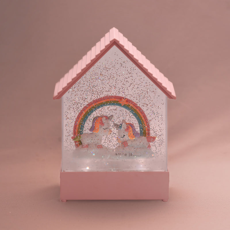 LED Musical Snow House - Rainbow & Unicorn