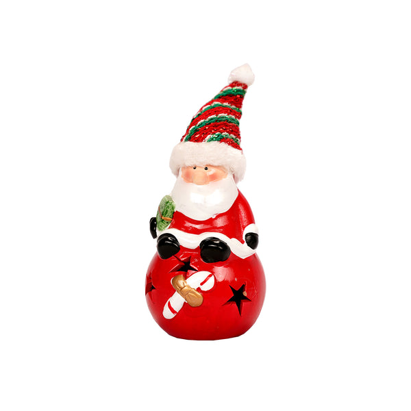 Lit Ceramic Christmas Ornament - Santa