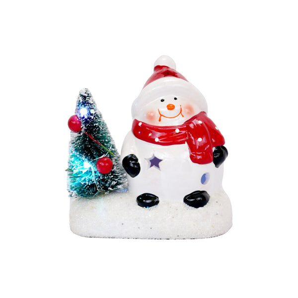 Lit Ceramic Showpiece - Snowman