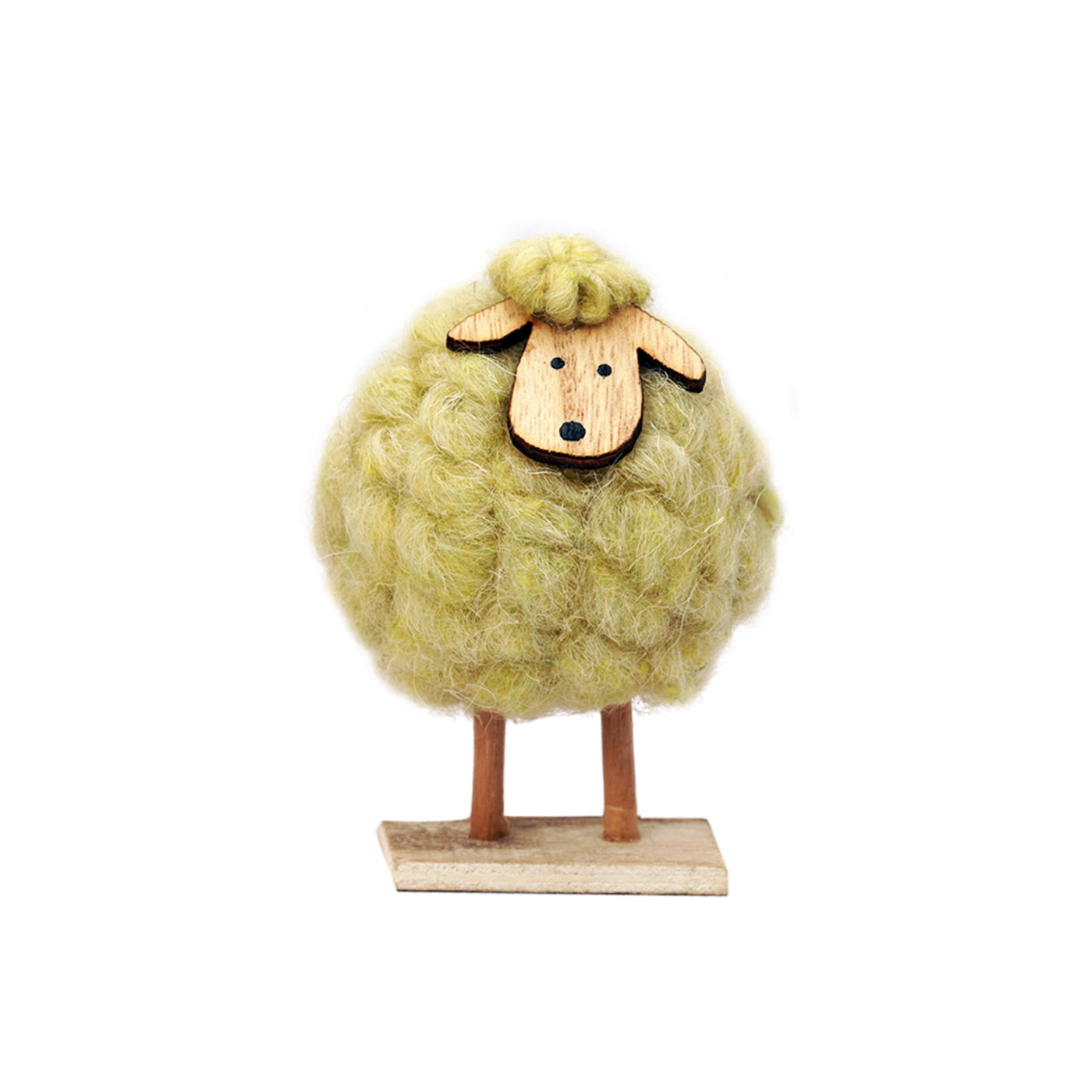 Handmade Woolen Sheep With Wooden Stand – World of Christmas