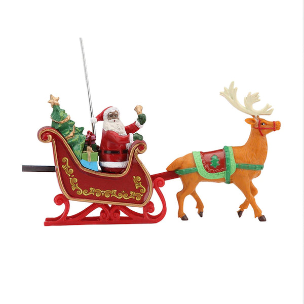 LED Moving Star Tree topper with Santa and Reindeer