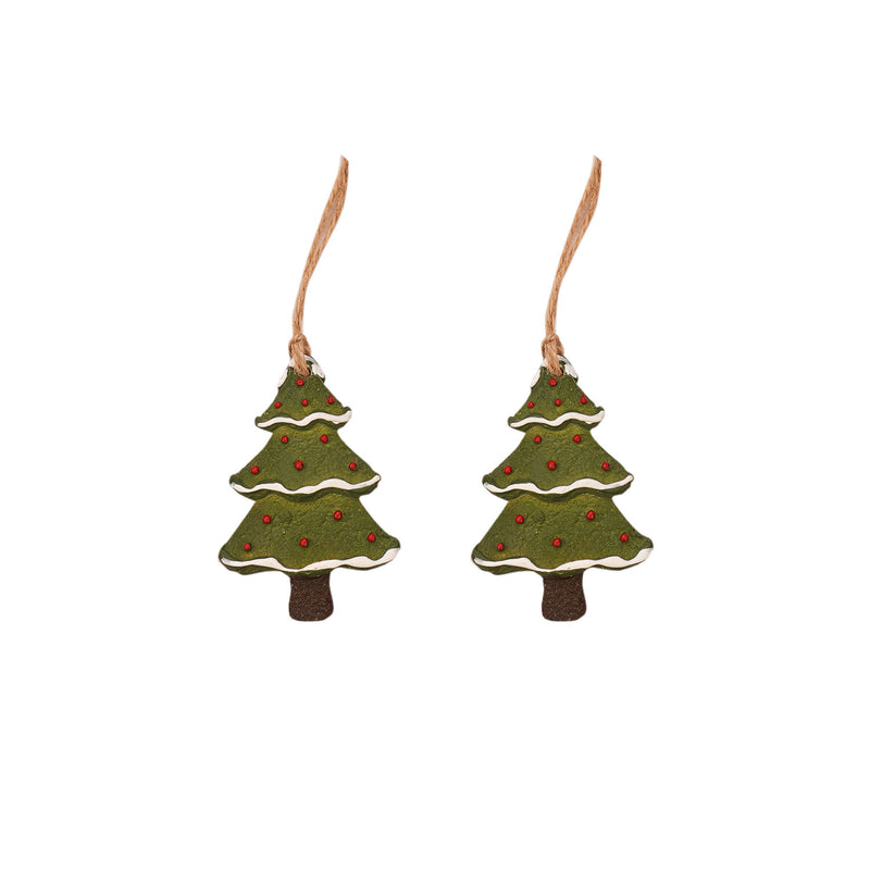 Set of 2 Christmas Cookies Tree Ornament - Tree