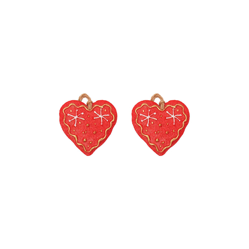 Set of 2 Christmas Cookies Tree Ornament - Heart
