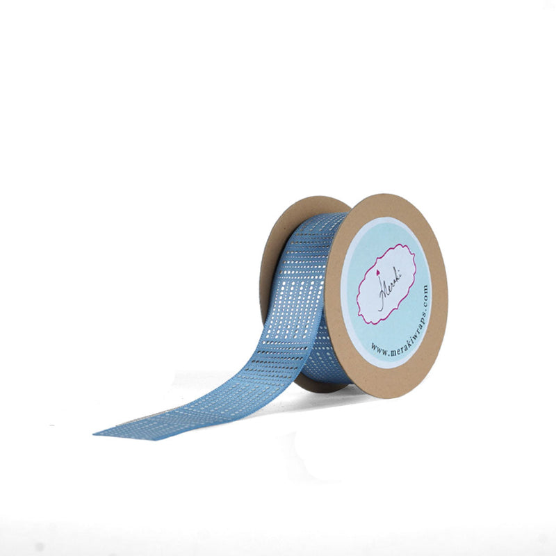 Dotted Silver Foiled Satin Ribbon