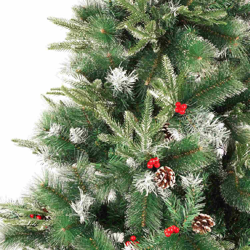 Luxurious Artificial Tree With Snow, Cherries & Pinecones - 6 Feet